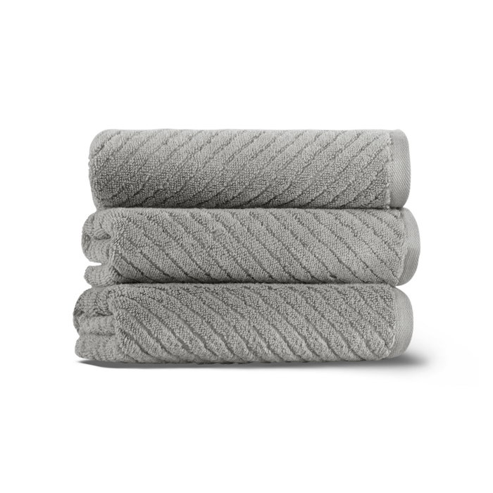Mjölnir Toalla de Mano Chevron - Grey Algodón 100% 500 gr/m² 40x71cm Gris Lujosa y Suave